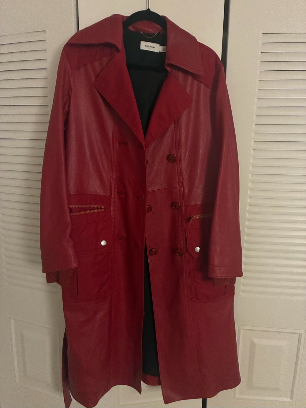 Coach 1941 Women’s Burgundy Red Leather Trench Coat